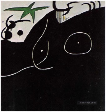 Mujer frente al lienzo giratorio de Joan Miró Pinturas al óleo